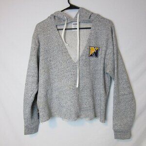 U.S. Navy Hoodie Victoria Secret Cutout Heathered Gray Sweatshirt Womens Small